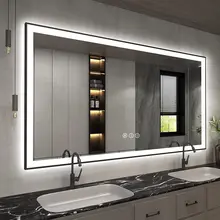 Modern Rectangle Wall Mirror Bath Lights Waterproof Backlight Anti-fog Led Mirror Vanity Spiegel Square Smart Bathroom Mirrors