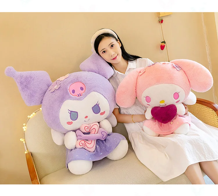 Wholesale Sanrio Kuromi My Melody Hug Red Heart Anime Plush Toy Cute ...