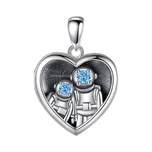 OEM Factory Customized 925 Sterling Silver Rhodium Plated Locket Necklace Pendant Personalized Pet Photo Jewelry for Gift