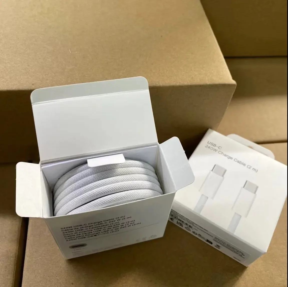 Large Stock 1m 2m 240W 60W USB C to Type C Cable Fast Charging Data Cable for 16 15 Pro Max Phone Cord for iphone Charger