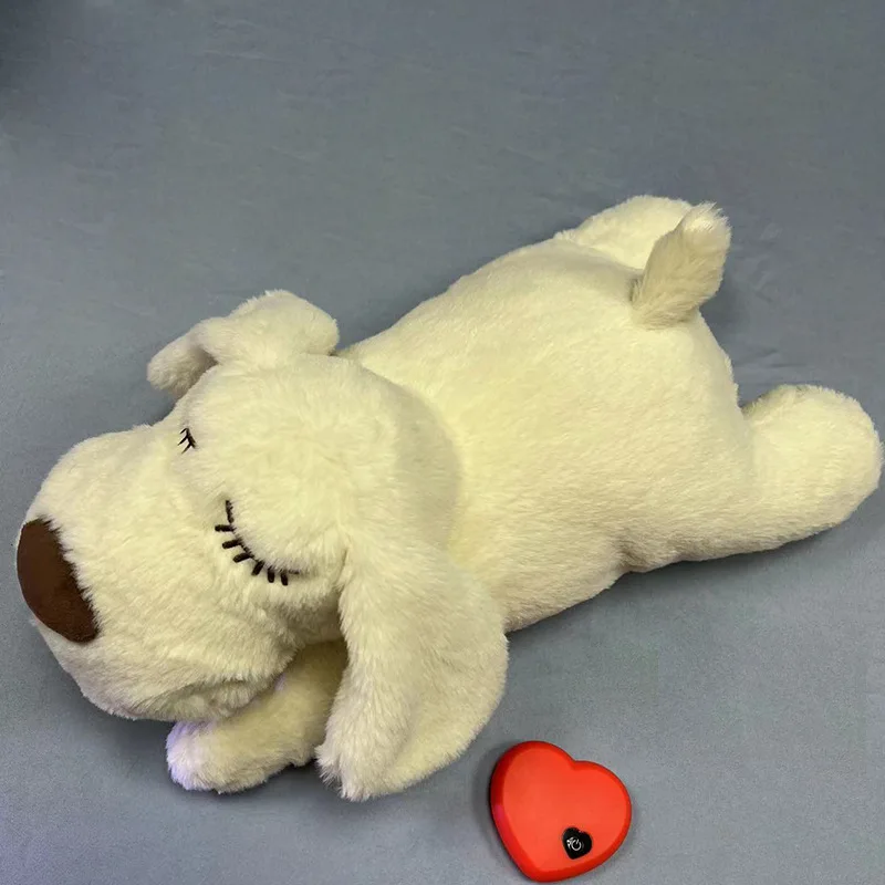 Brown Heartbeat Stuffed Toy For Dogs Pet Anxiety Relief And Calming Aid
