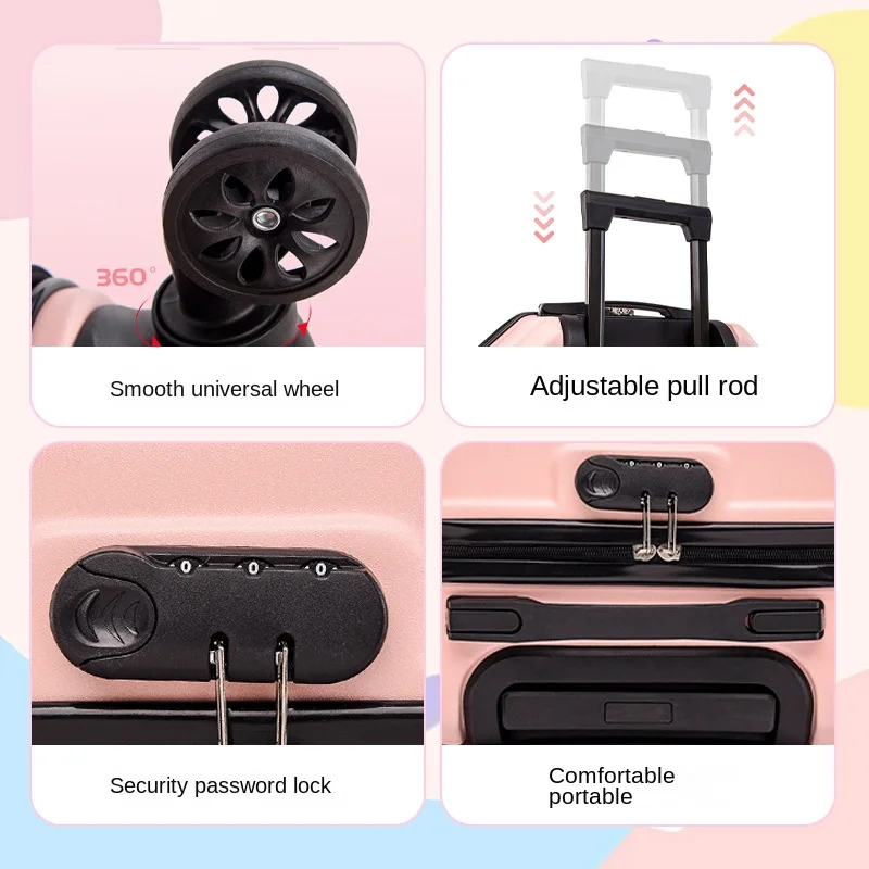 Hot Sale Unisex Print Patterns Children's School Cabin Luggage Kids Suitcase with Spinner Caster Kids Trolley Suitcase