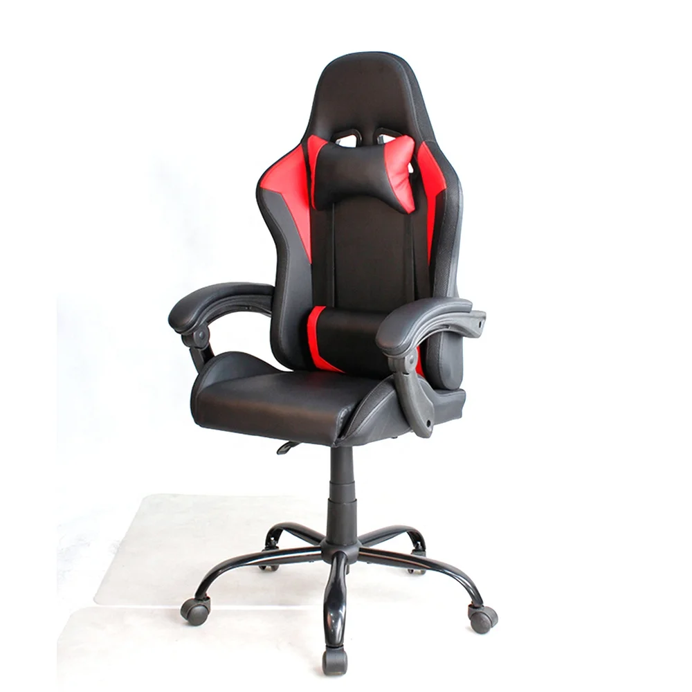 2024 LED Gamer Chair Computer Metal Base Leather Gaming Chair RGB With LED Lights
