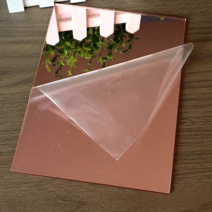 High Reflective Self-adhesive Gold Silver Acrylic Mirror Sheet Grey Paint Mirror Acrylic Sheet 0.8mm 1mm 2mm 3mm