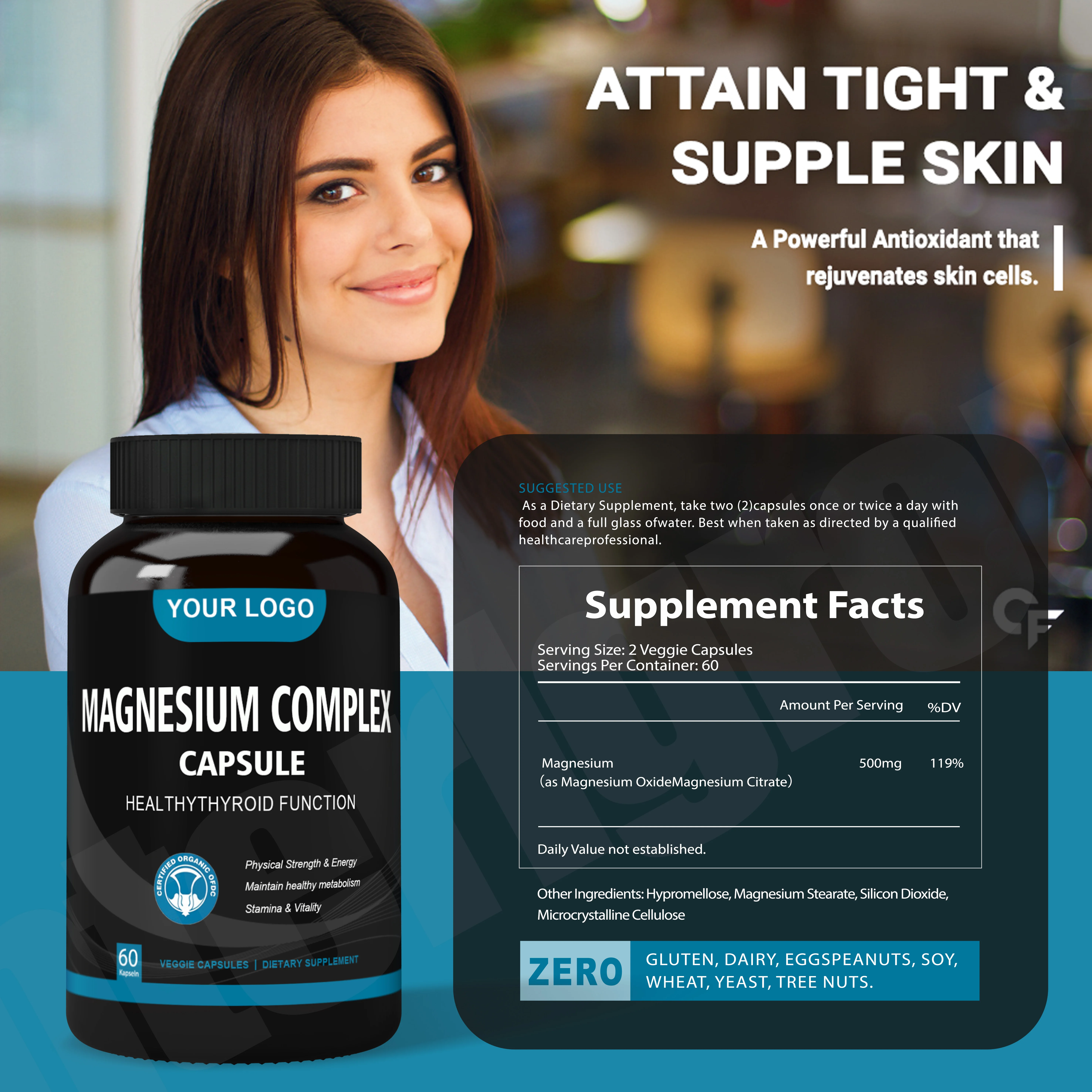 Health Supplement Magnesium Complex Oem Magnesium Citrate Capsules For