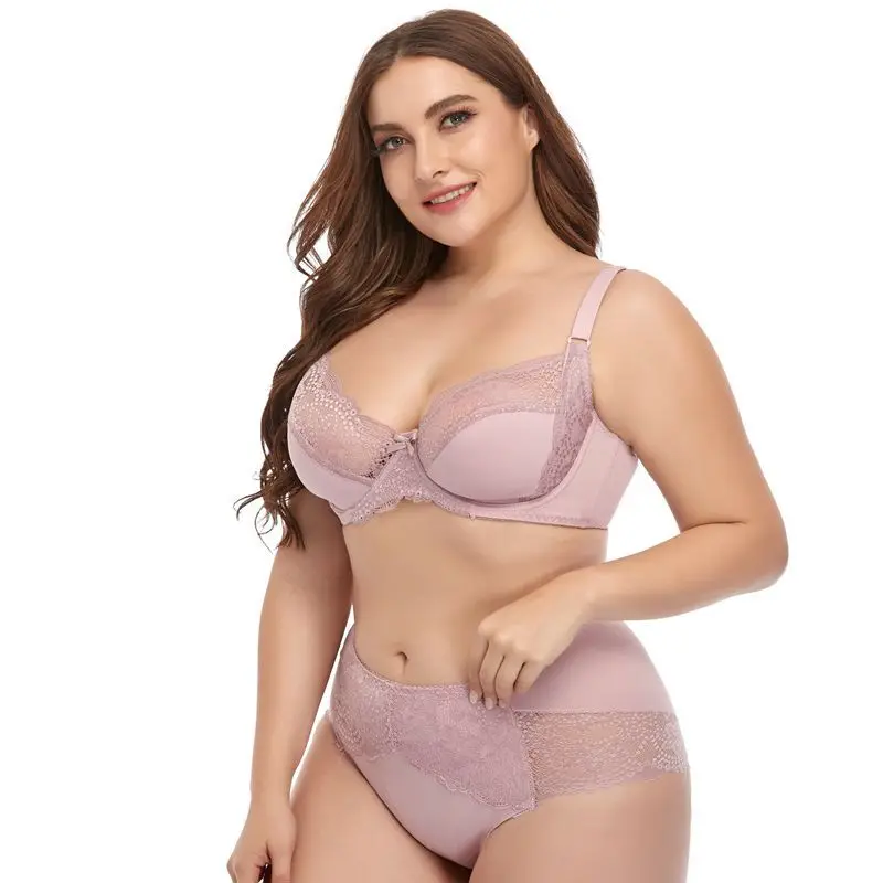 new-large-size-women-s-bra-and-panty-set-underwire-lace-edge-thin-mold