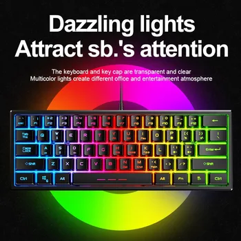 Amazons Top FV-61 Wired Gaming Luminous Keyboard 61 Keys