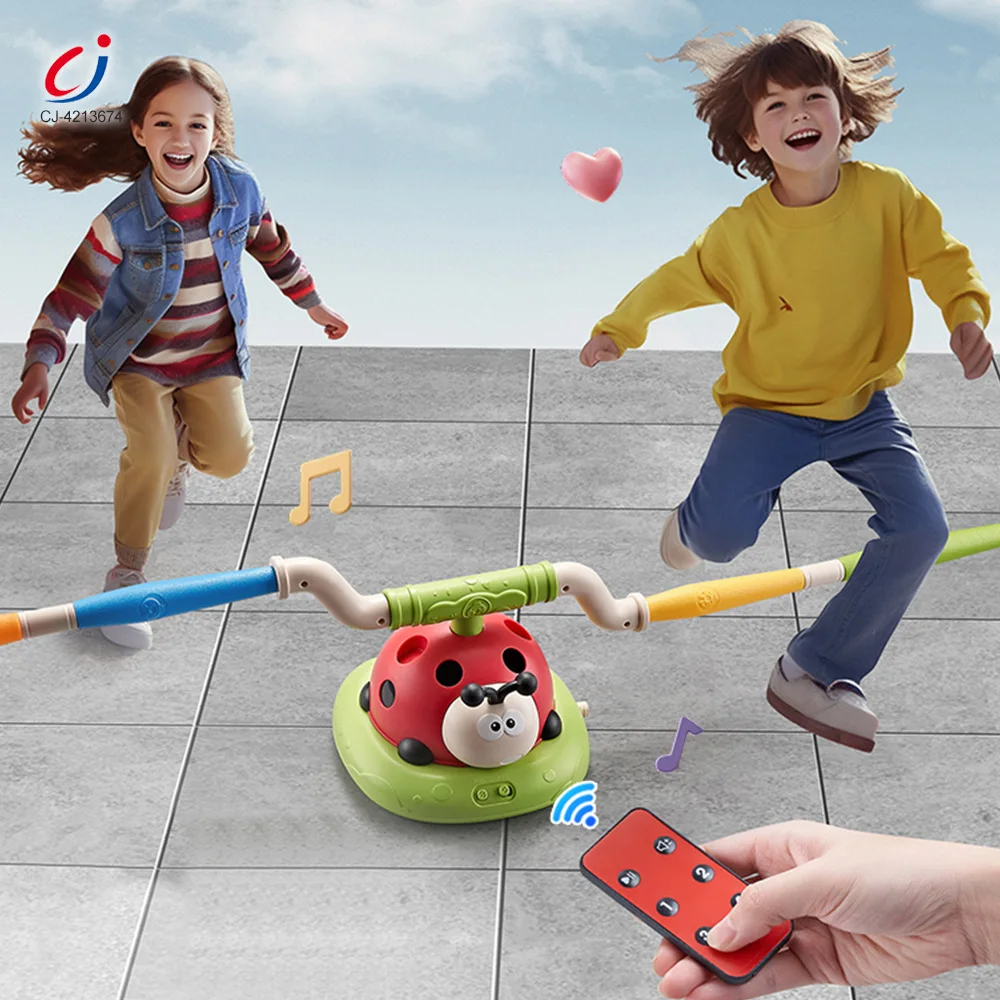 3 in 1 Educational Insect Jump Rope Rocket Launcher Ring Toss Game Remote Control Exercise Machine Outdoor Sport Toys