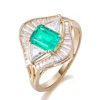 Bague en or jaune 14 carats avec pierre précieuse de laboratoire