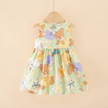 Children's clothing baby princess dress girls dress little kids' summer clothing 2024 New Kids' skirt pure cotton