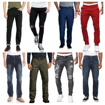 Ready to ship denim jeans for men slim fit pants skinny men's jeans pants man