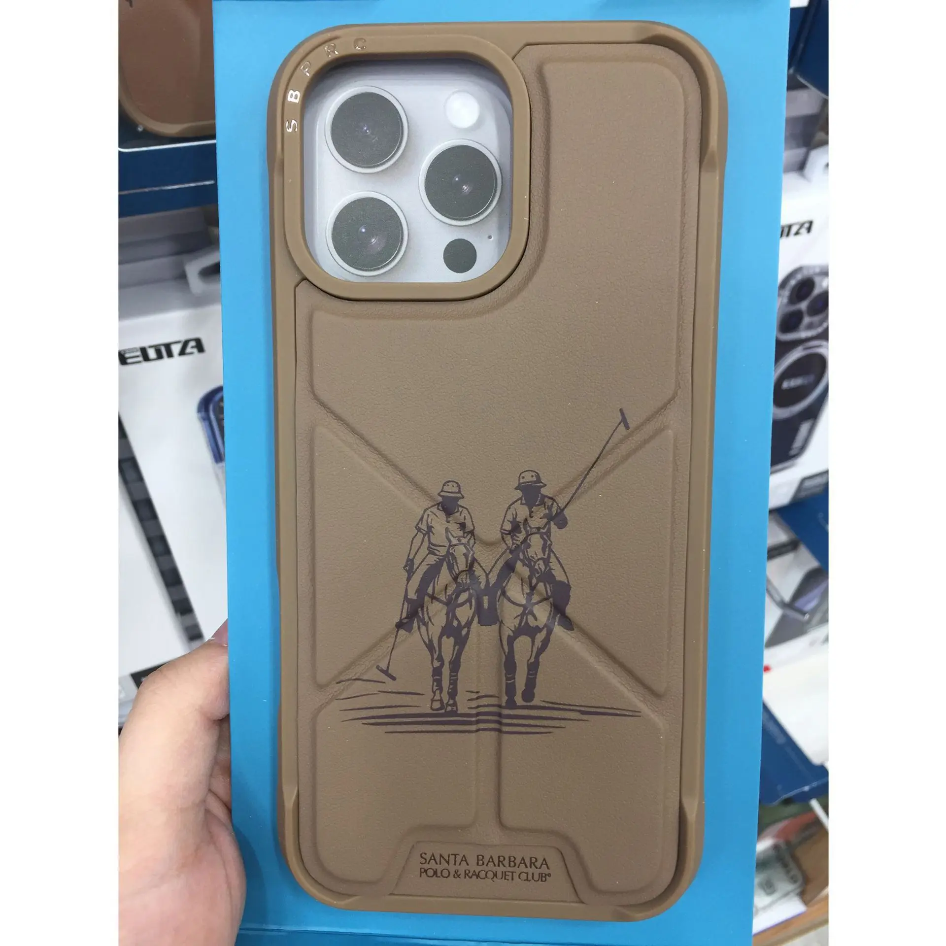 POLO Paul Animal Design Magnetic Invisible Bracket Foldable Leather Case for 16 Pro Max