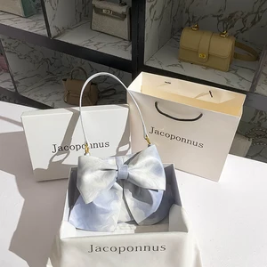 2023 New Fashion Designer Original PU Leather Zip Bow Pattern Shoulder Bag High Quality Water-Proof Ladies Handbag Summer