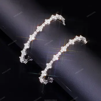 Special Design Fine Jewelry 925 Silver VVS Moissanite Cross Shape Tennis Chain Bracelet Necklace Hip Hop Style For Pendant