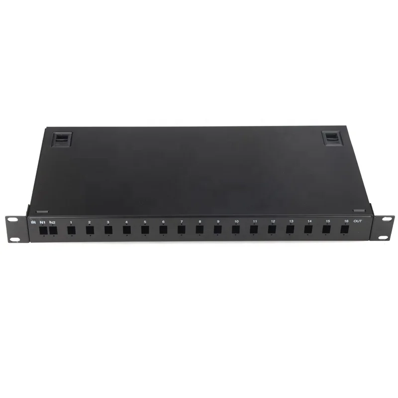 2 : 8 LC/ UPC APC Rack Mount Splitter for 19 Inch Fiber Optical 2 X 8 PLC Type Rack  Fiber Optic Equipment Iptv Account