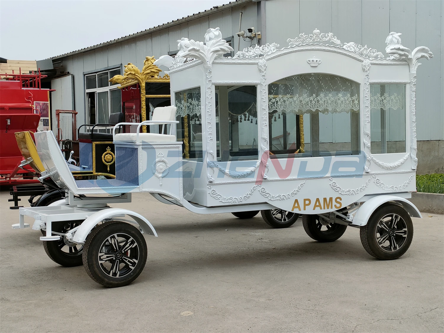 Simple White Holy Horse Hearse Classic Funeral Car Coffin Supplies ...