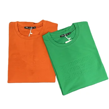 Wholesale men's high-quality o-neck t-shirts 100% organic cotton luxury shoulder 3D printed fashion street style men's T-shirts