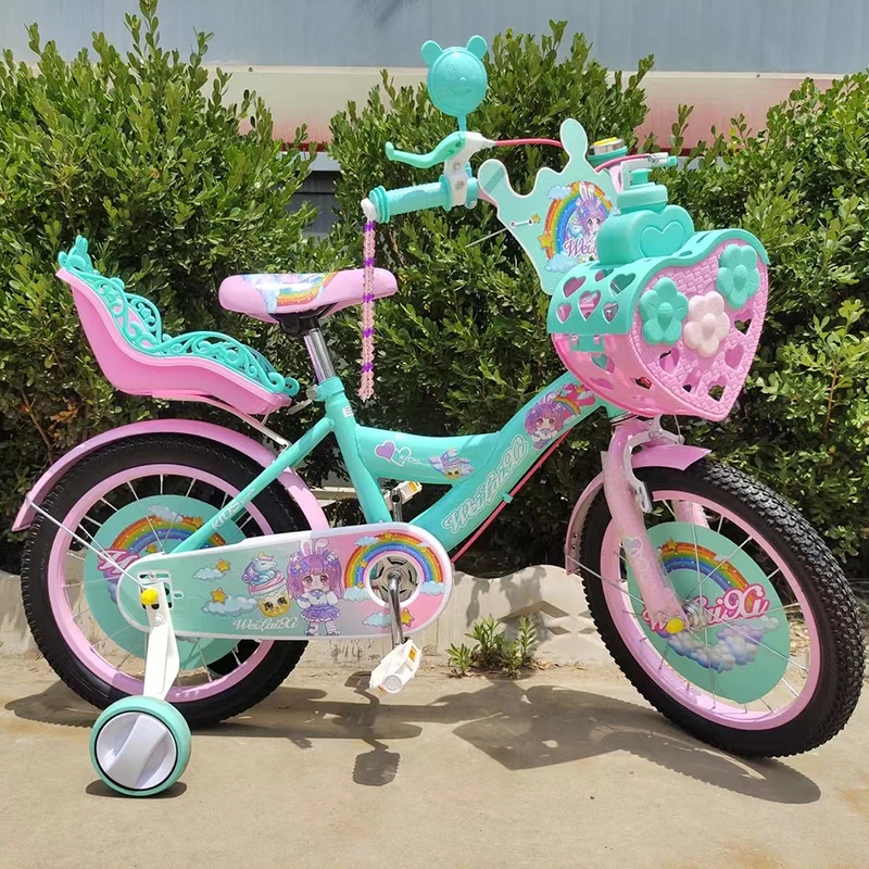 Factory New Model Colorful Child Bicycle 14inch 16inch 18inch Princess Kid Bikes With Training Wheel