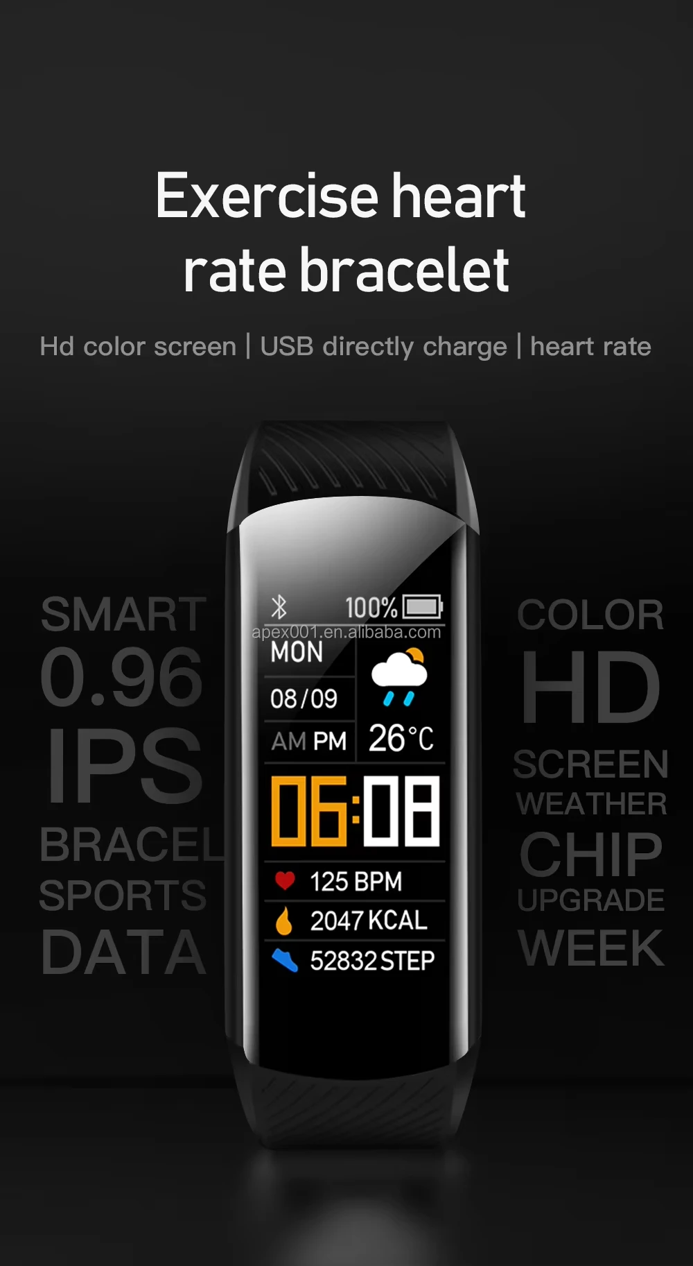 Kids Smartwatch Android AMOLED Display Silicone Band Sports Watch Sleep Monitor up to 4 Days Battery Life