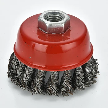 100mm twisted wire cup brush made by stainless steel