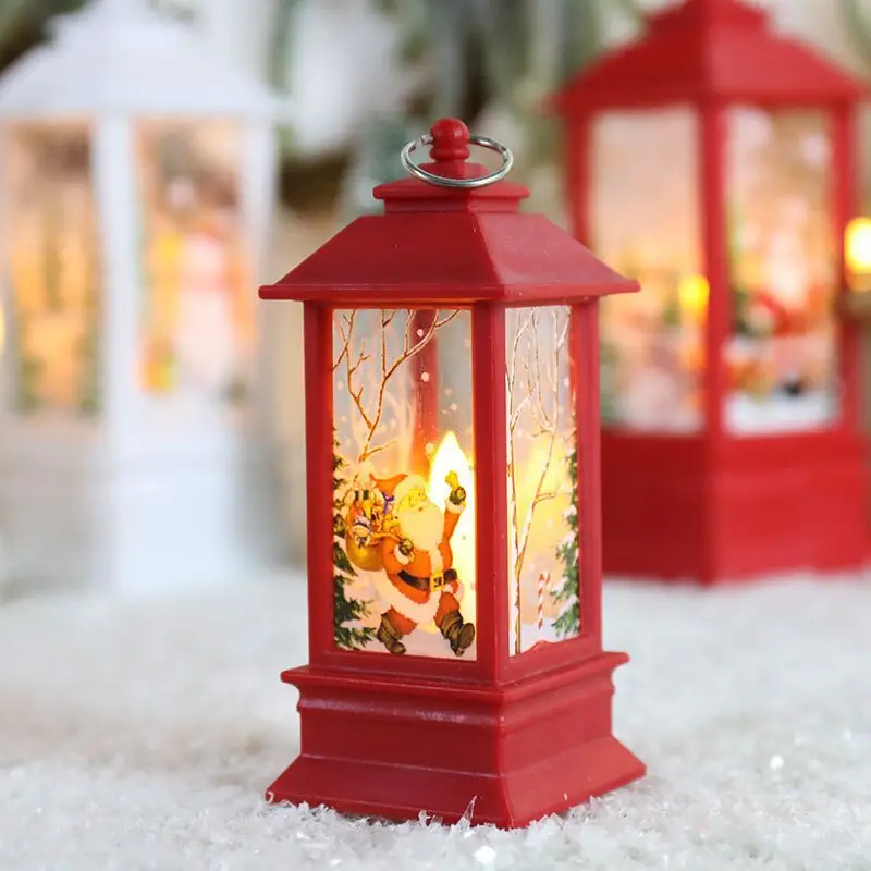 Merry Christmas Lantern Led Light Xmas Hanging Decorations Lamp Mini ...