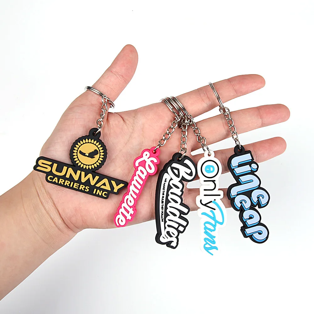 Wholesale Custom Logo 2D/3D Silicone Keyring Soft Rubber PVC Key Holder ...