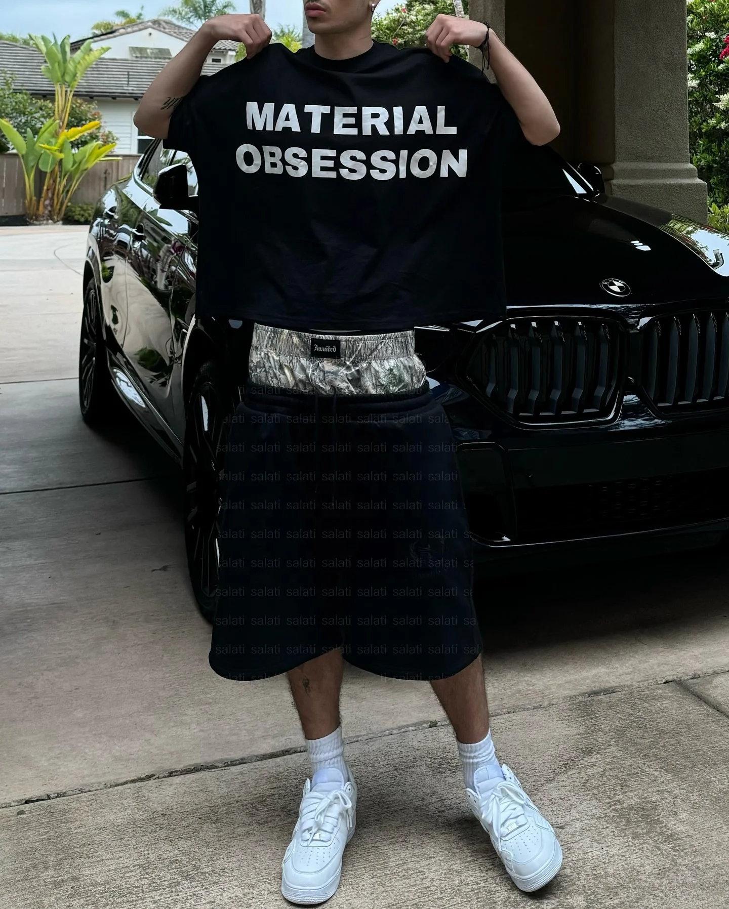 Custom Summer Streetwear Track Jogger Sweat Short Embroidery Unisex Fleece Cotton Double Camo Waisted Oversized Baggy Shorts Men gallery 2