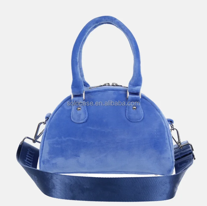 Velvet Handbag with Shoulder Strap