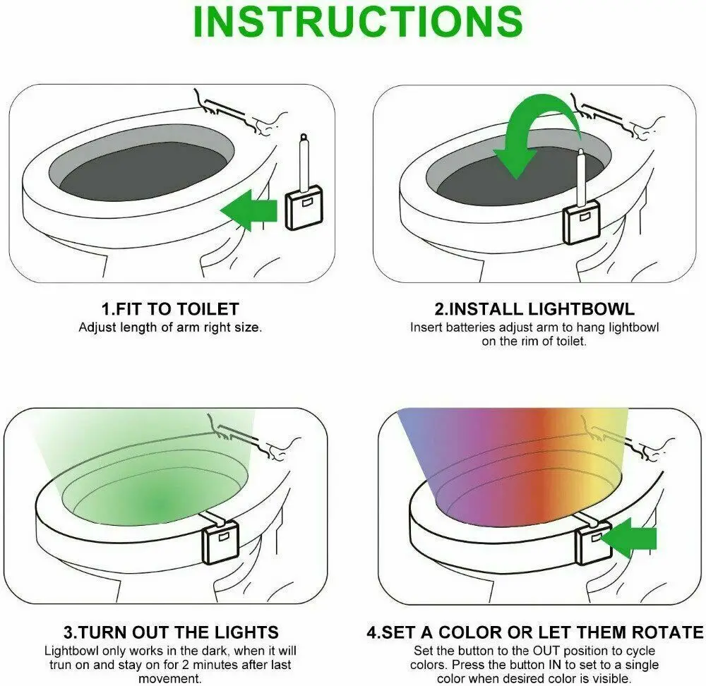 Smart PIR Motion Sensor Toilet Seat Night Light 7 Colors Waterproof  Backlight for Toilet Bowl LED Luminaria Toilet Lamp