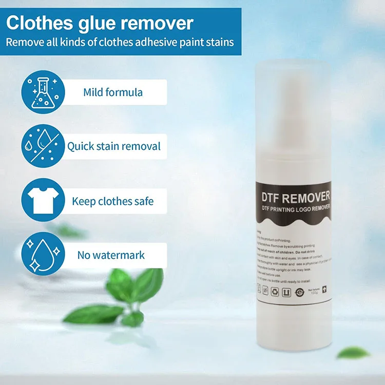 100ML 500ML 1000ML T Shirt Pattern Colors White Printing Ink Removal Liquid DTF Remover for DTF Removing Solution