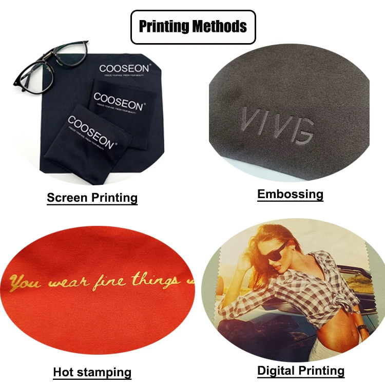 Custom printing personalized gift spectacle sublimation microfiber lens cleaning cloth with keychain pouch