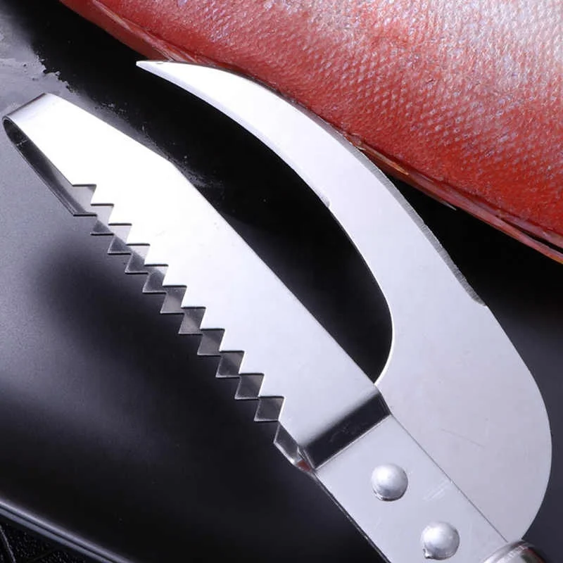 Многофункциональный скребок для рыбной чешуи, 10 шт., прочный рыбочистка, рубанок, нержавеющая сталь, очиститель морепродуктов, нож для пилинга, кухонный инструмент