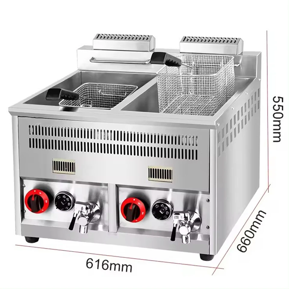 Commercial Double Tank Gas Benchtop Deep Fryer/gas Fryer Table Top / Deep Fryer Gas Machine With
