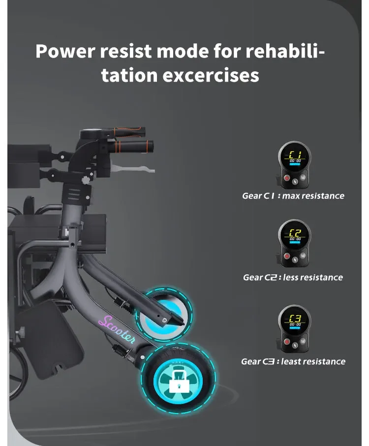 Multi-functional electric wheelchair scooter for the senior small folding portable wheelchair for the elderly manufacture