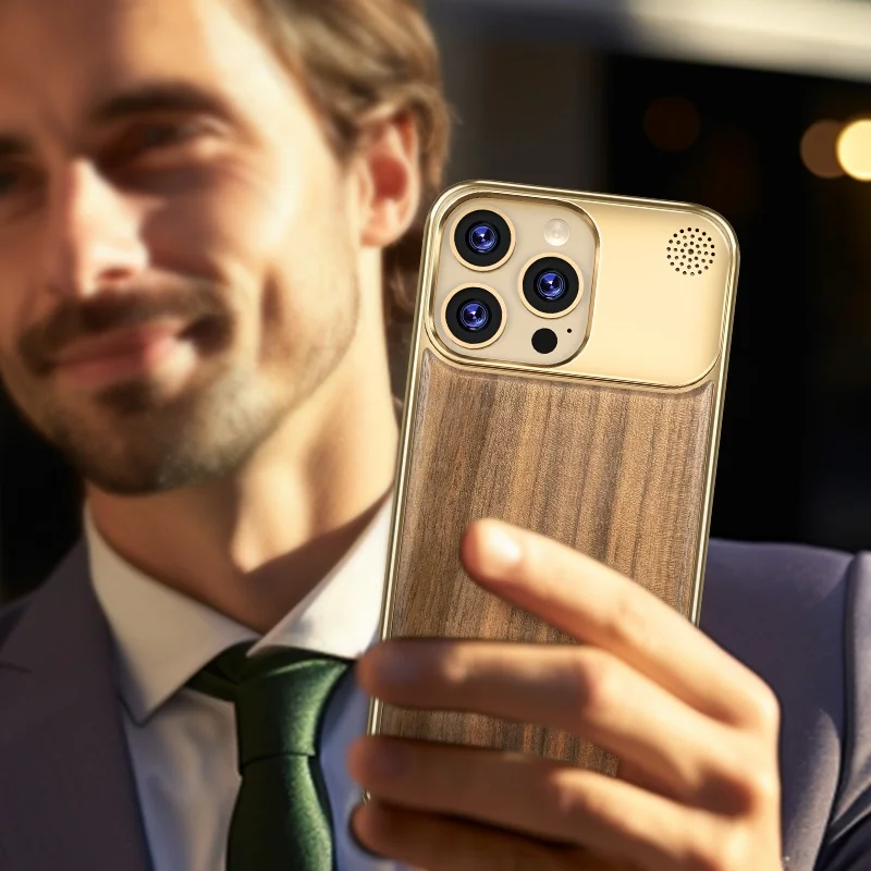 Luxury Frameless Walnut Magnetic Mobile Phone Cases for iPhone 16 15 14 13 Pro Max With Aromatherapy Hard PC Shockproof Cover