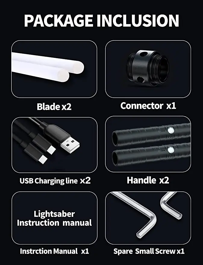 Metal Handle RGB Lightsaber 15 Color Variable with Hit Sound FX Dueling LED USB Charging Gift