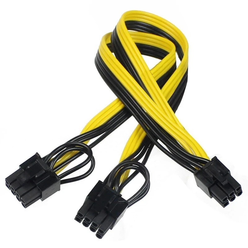 Gfryerty PCI-E 6ピンンデュアルPCIe 8ピン（6+2）PCI PCI-E6ピンからデュアル62ピン (6ピン/8ピン) パワースプリッター