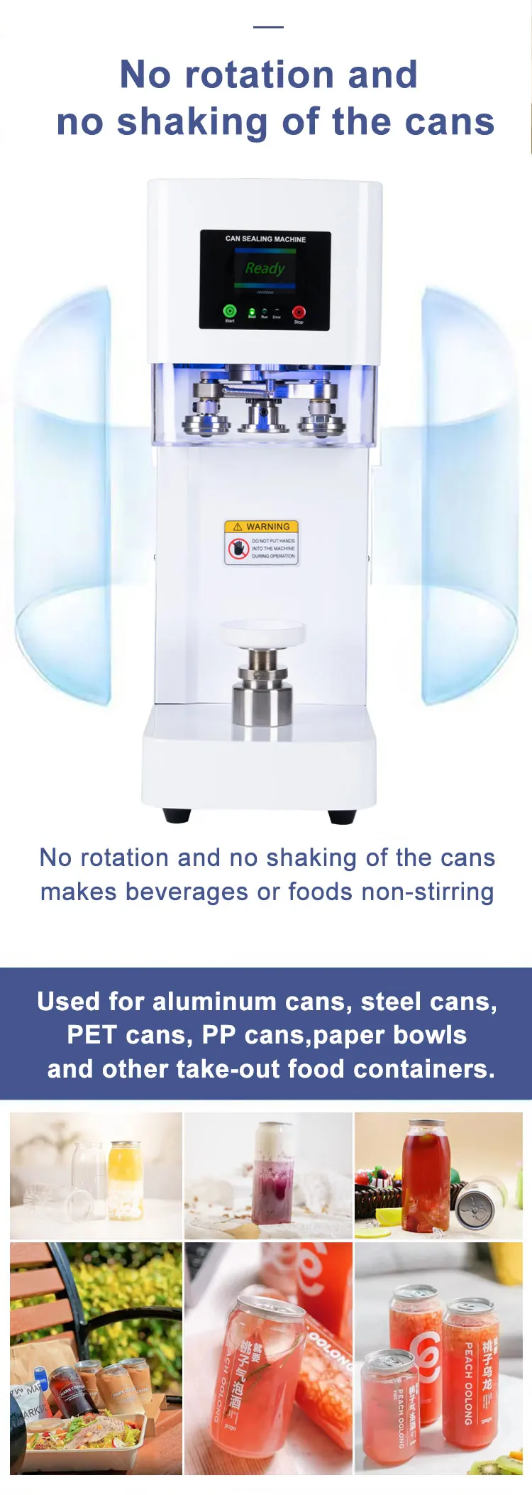 RY-FGJ-100D Semi-Automatic Can Sealing Machine for Juice & Milk