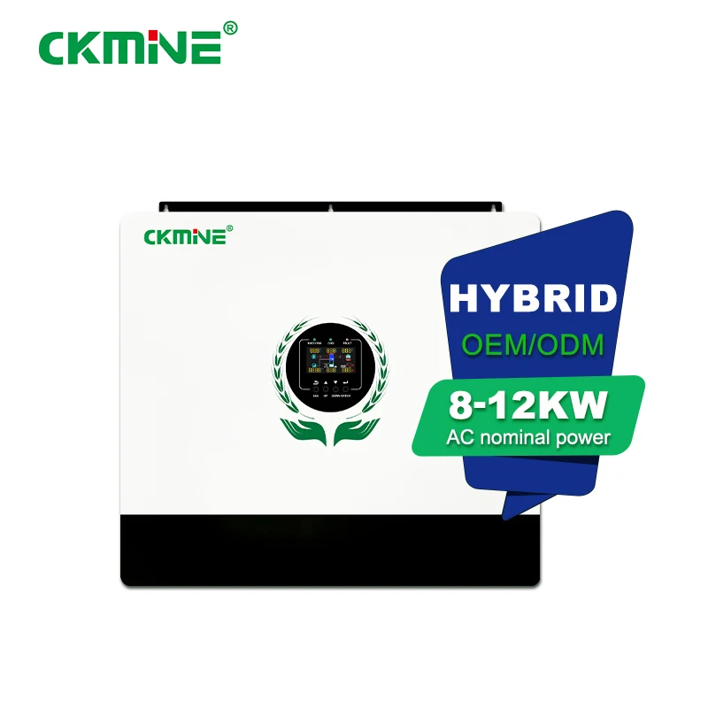 CKMINE Customized 12KW Hybrid Solar Inverter 48V Dual Mppt Output on off Grid Single Phase Pure Sine Wave for Home Power Load
