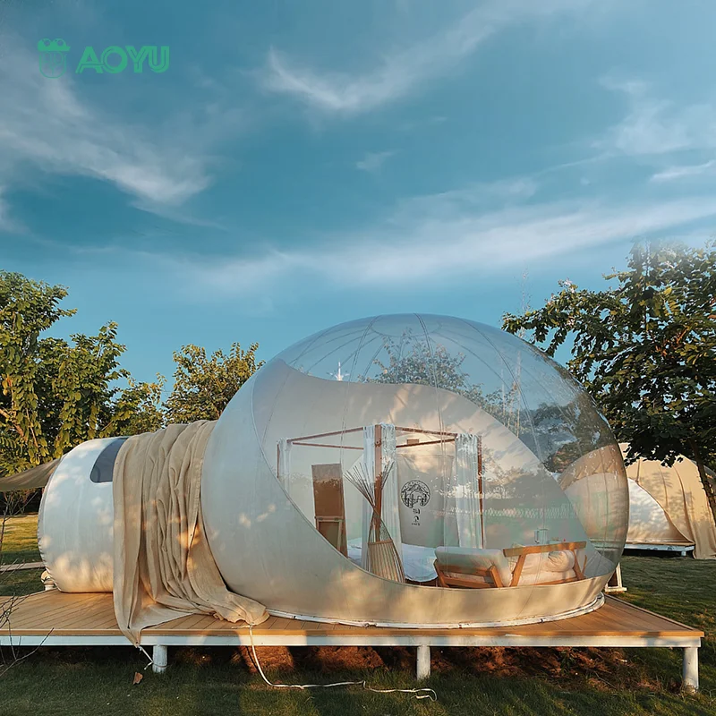 Inflatable Bubble Tent Transparent Igloo Dome Tent PVC Globe Clear Inflatable Bubble House for Outdoor Camping Wedding Party