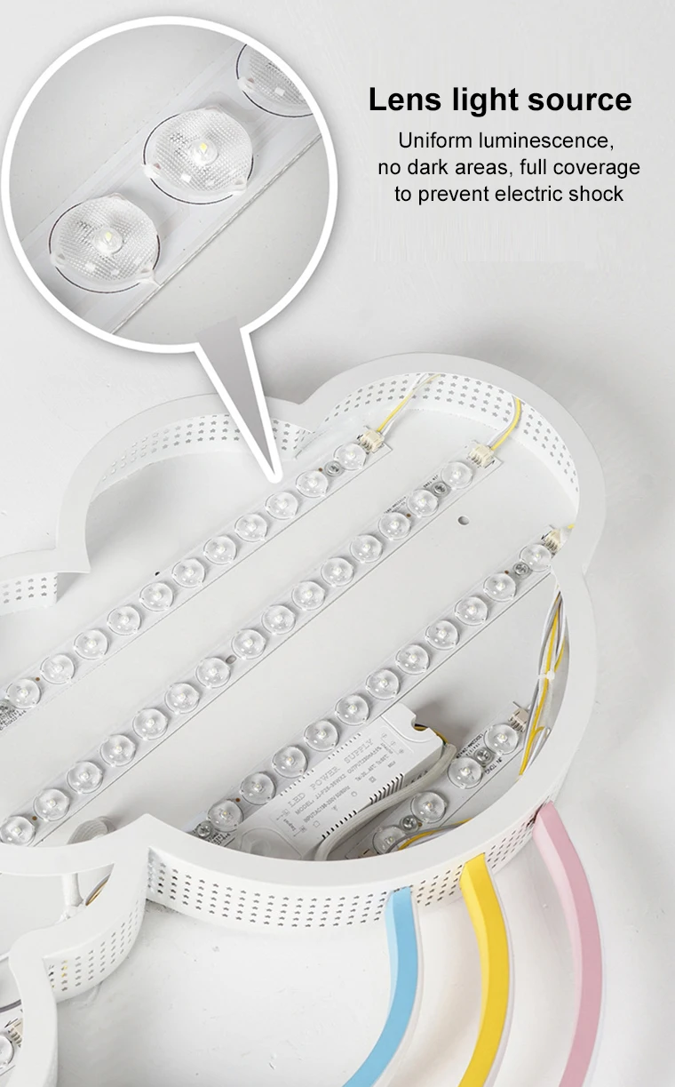 Nordic minimalist modern wrought iron kid bedroom study ceiling lamp with remote control