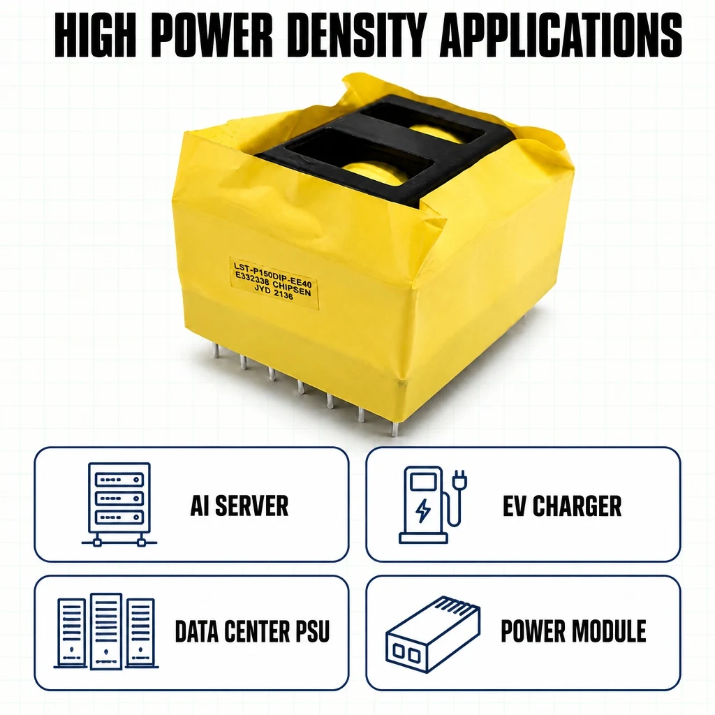 220V AC Single Phase Chopper Transformer EE40 High Frequency 60W Ferrite Core Copper Winding Power Supply Transformer