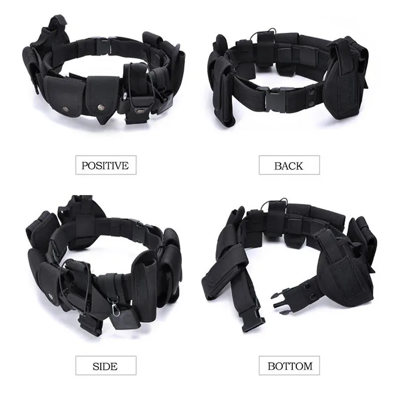 Detachable Tactical Belt Set Security Modular Equipment Multi-pockets Hip Pack for Hunting Multifunctional Tactical Nylon Belt