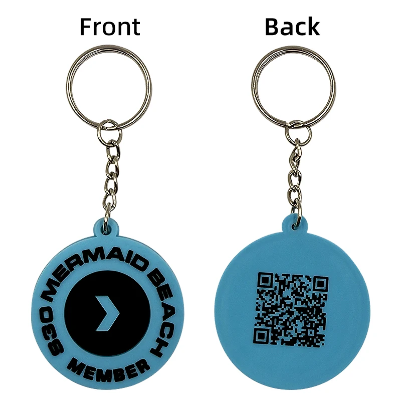 Factory Made Your Own PVC Keychain QR Code Heart Rubber Keyring Custom Keychain