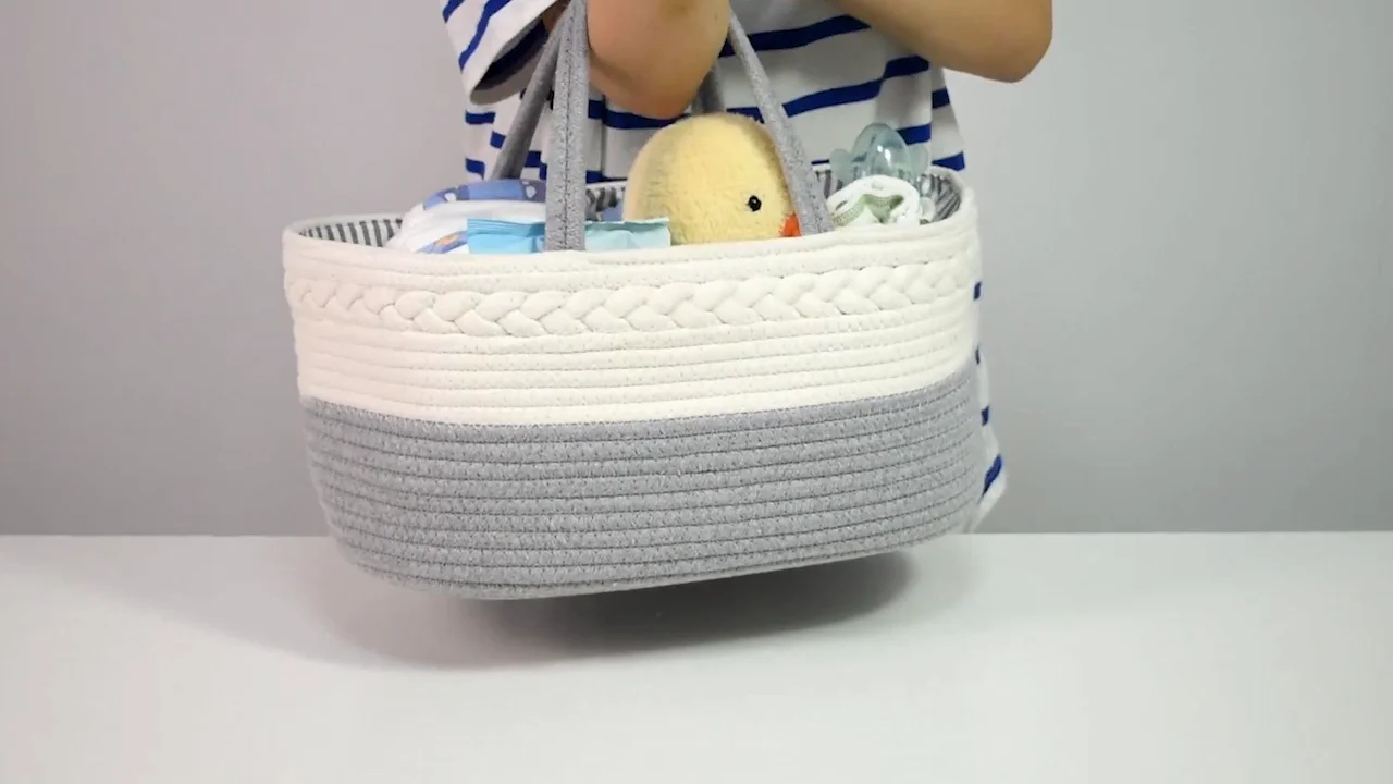 Hot Sale Cotton Rope Baby Organizer Basket Diaper Caddy Organizer Buy