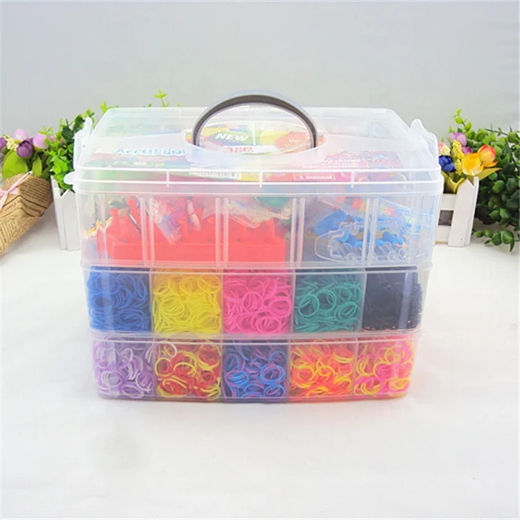 Rainbow Rubber Bands Kit,Bracelet Making Set For Boy Girl Weaving Diy