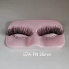 57A-FN 25mm, pestañas en bandeja transparente, sin pestañas inferiores