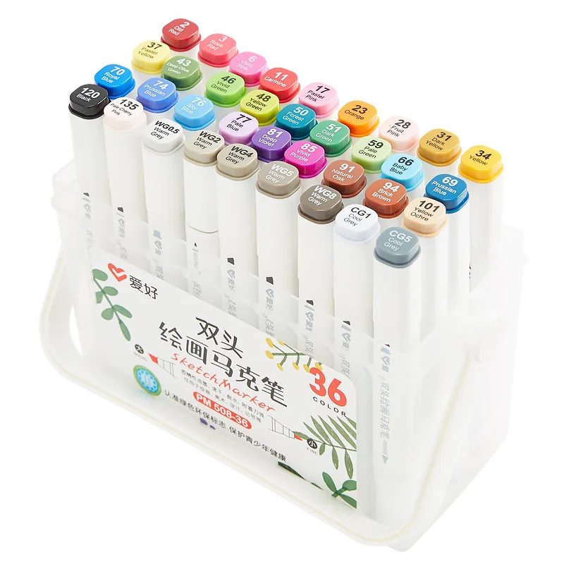 Dual Tip Art Marker Permanent Paint Marker Pen Set Custom 24 30 36 40