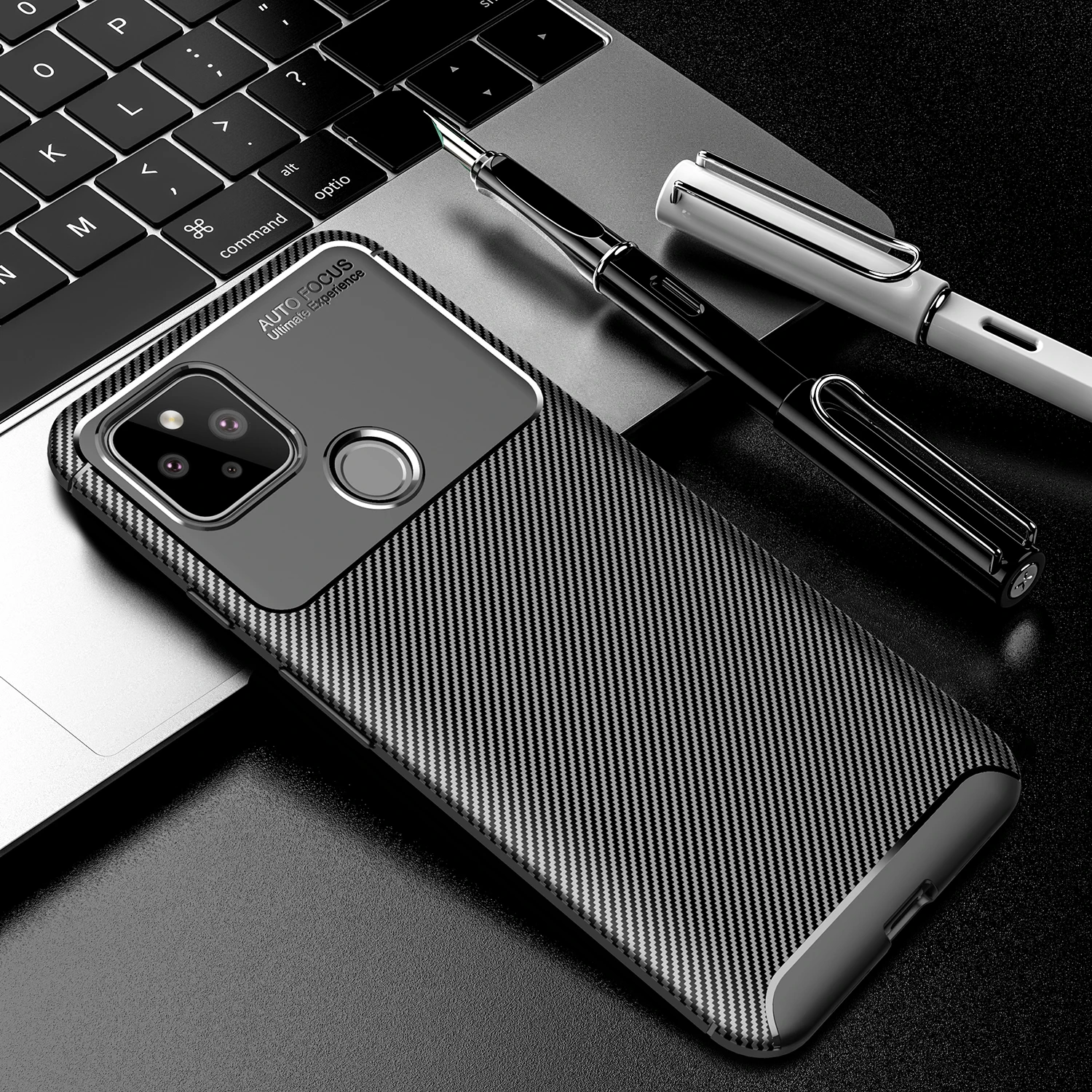 Beetle Carbon Fiber TPU Phone Cases for Google Pixel5 Pixel 5XL