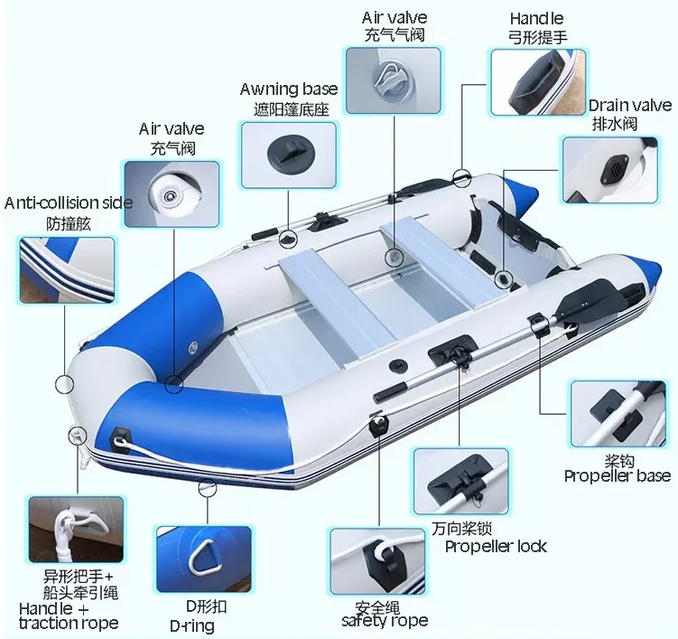 Drop Stitch High Pressure Inflatable Tender Dinghy Boat With Air Deck